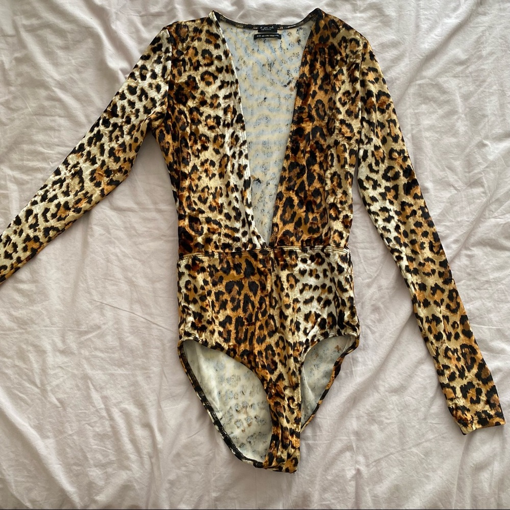 UO Out From Under Leopard Bodysuit